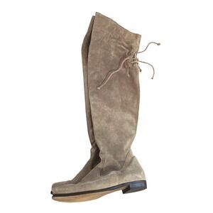 Paul Green Suede Over‎ The Knee Boots Women Size 5 UK / 7.5 US Low Heel Side Zip